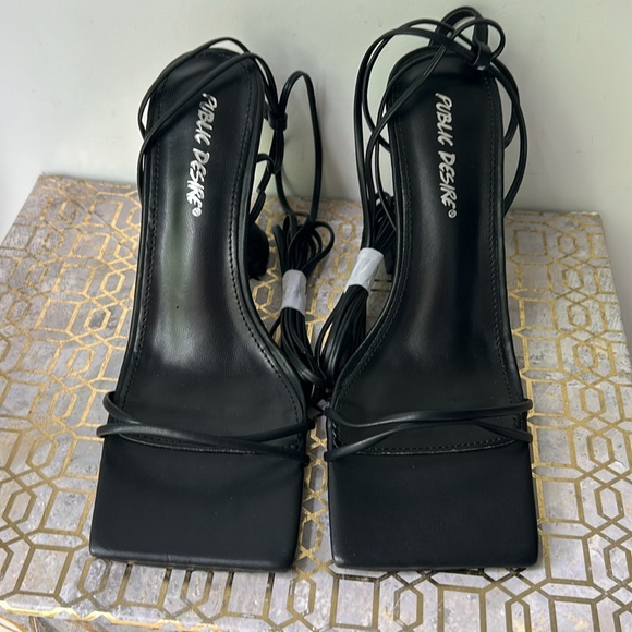 NEW Dolls Kill Public Desire Square Toe Lace Up Heels Women's size 7 - Picture 3 of 8